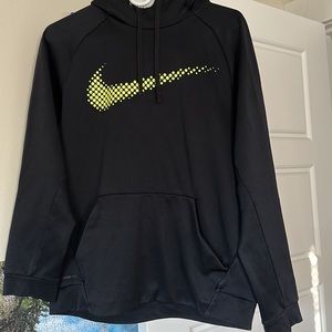 Woman’s size M Nike Therma-Fit big logo black athletic hooded sweatshirt